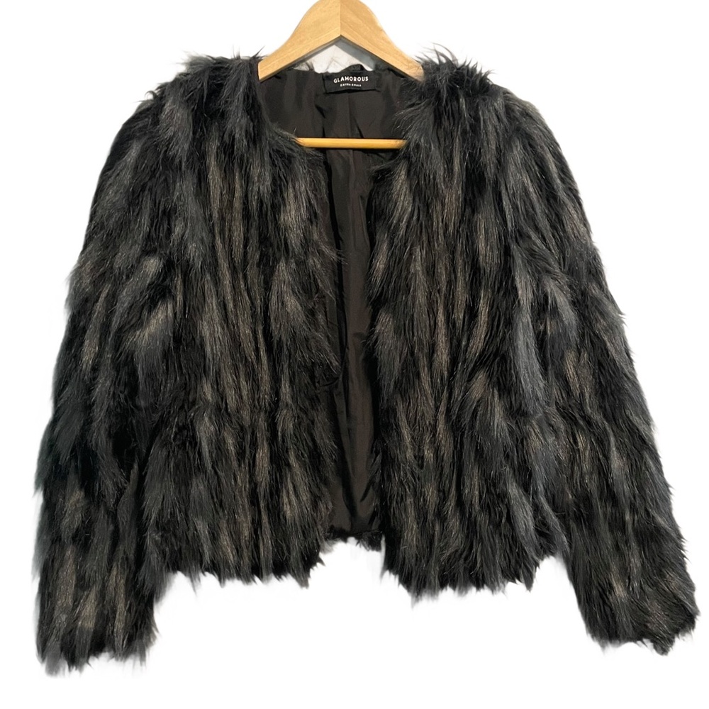 Glamorous Black Faux Fur Teddy Jacket